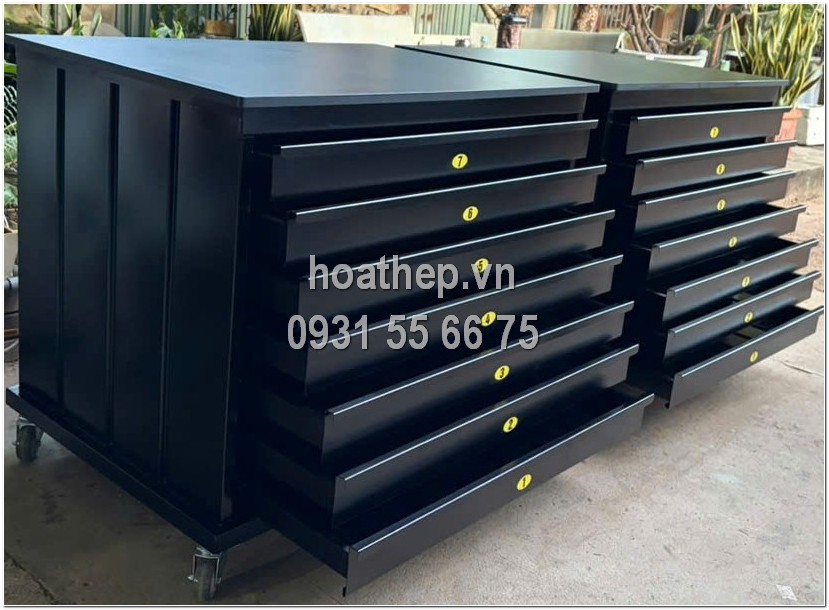 Tủ lưu bản vẽ A1,  Tủ lưu bản vẽ 7 ngăn,  Tủ lưu bản vẽ c&oacute; b&aacute;nh xe