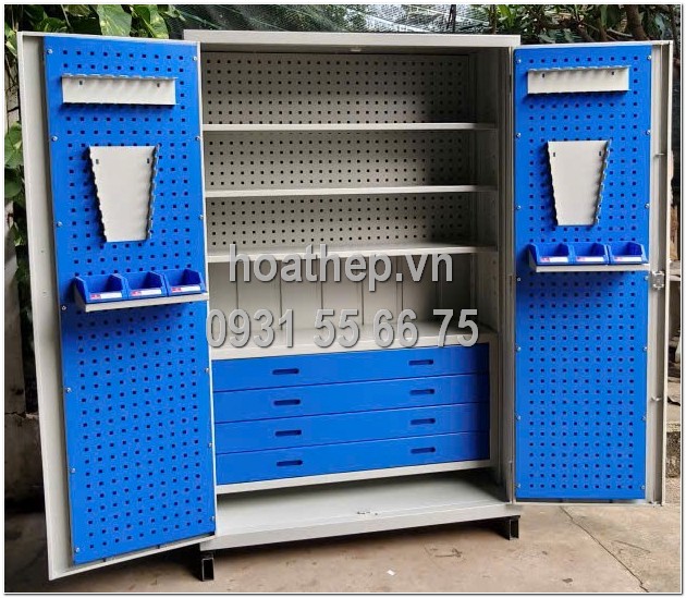 Tủ Dụng Cụ 4 Ngăn Kéo + Bảng Treo 1200x1800mm