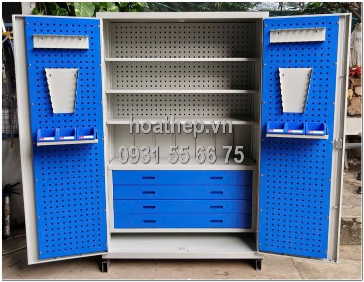 tủ dụng cụ 4 ngăn k&eacute;o,  tủ dụng cụ c&ocirc;ng nghiệp,  tủ đựng dụng cụ 1200x500x1800,  tủ dụng cụ kết hợp bảng treo
